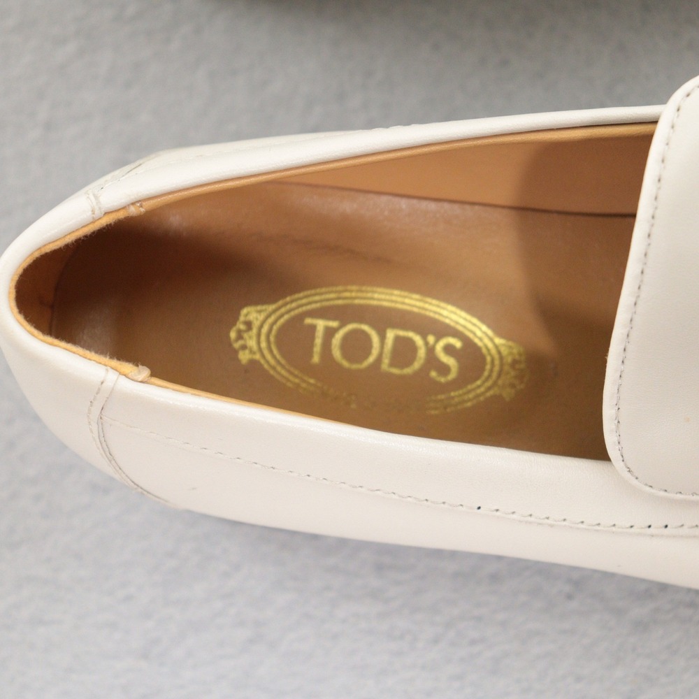 Tod's Heeled Loafers Kate Chain Link White Leather Women EU 36 US 6 - Picture 6 of 9